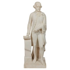 Rara e importante scultura americana in marmo di Thomas Jefferson, circa 1870