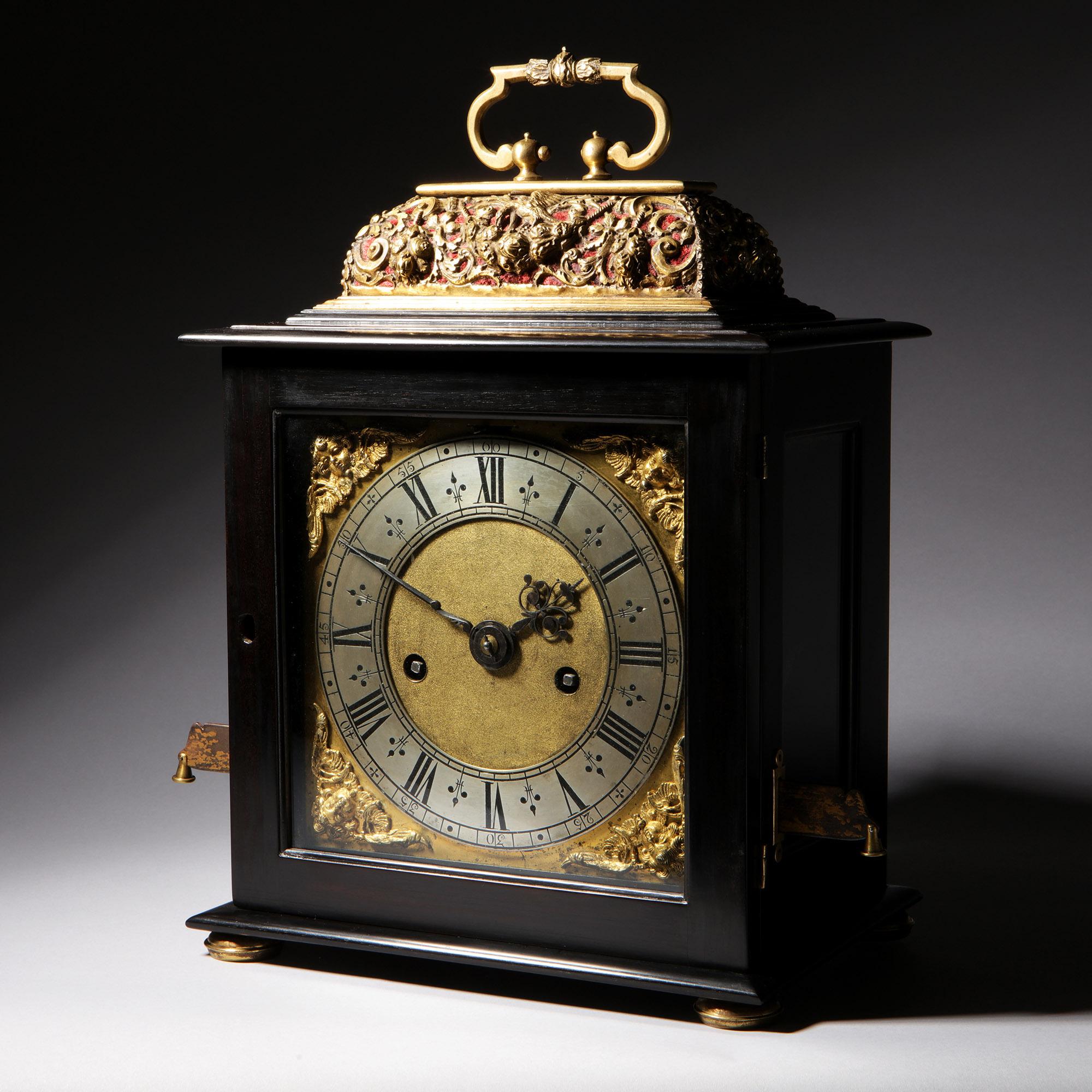 English A Rare and Important Charles II 17th Century Table Clock by Henry Jones For Sale