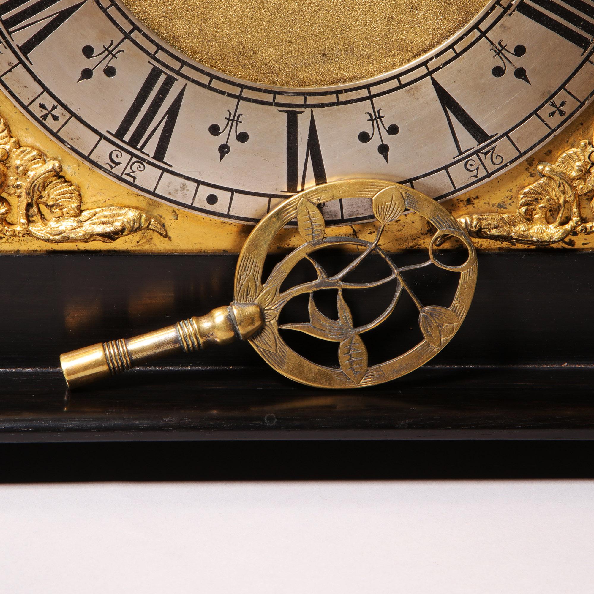 A Rare and Important Charles II 17th Century Table Clock by Henry Jones For Sale 1