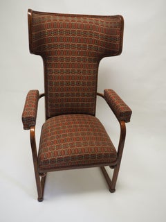 Seltener und bedeutender „Ohrenbackensessel“-Stuhl von Josef Hoffmann