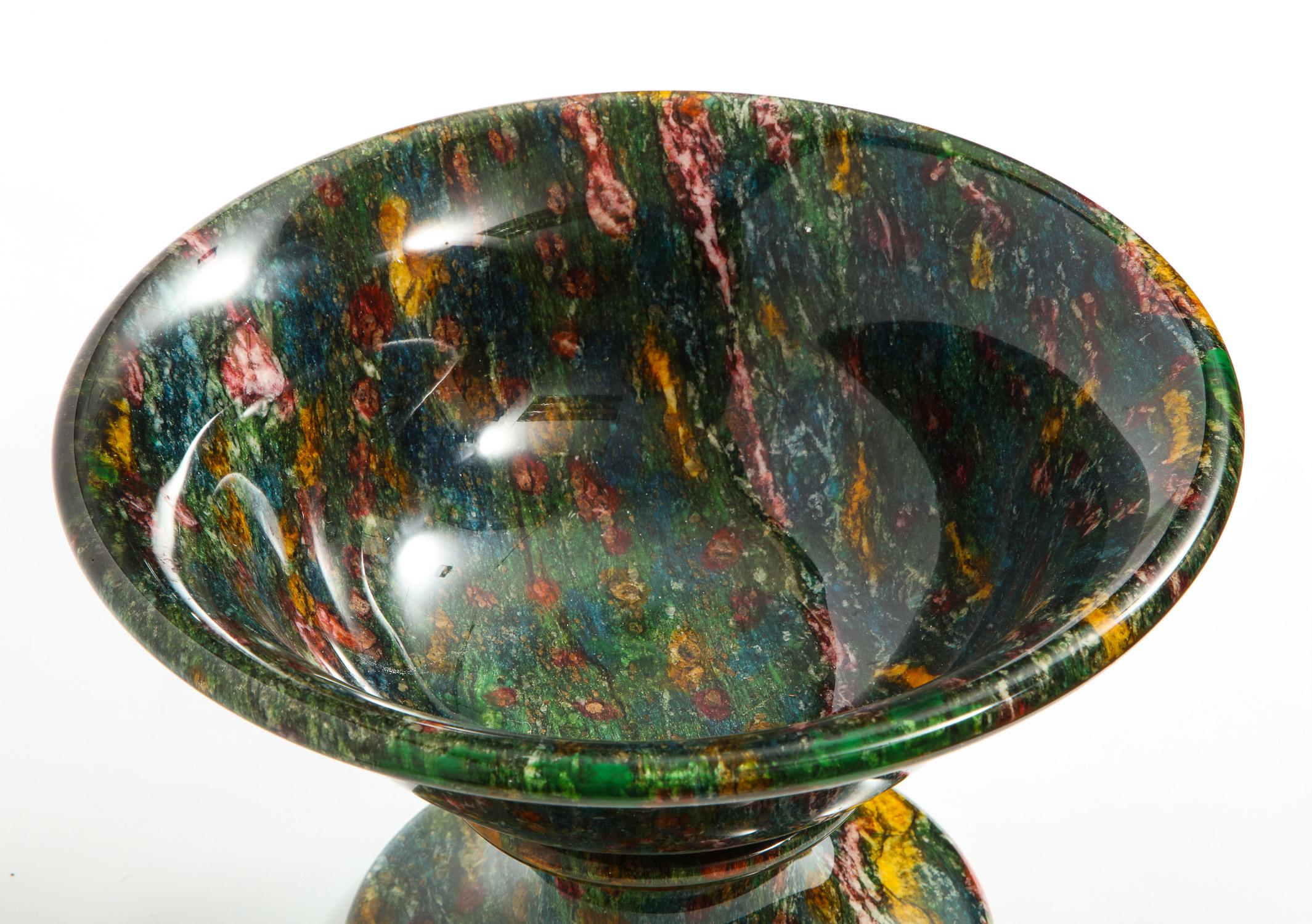 Rare and Large Decorative Green Jasper Bowl Centerpiece 7