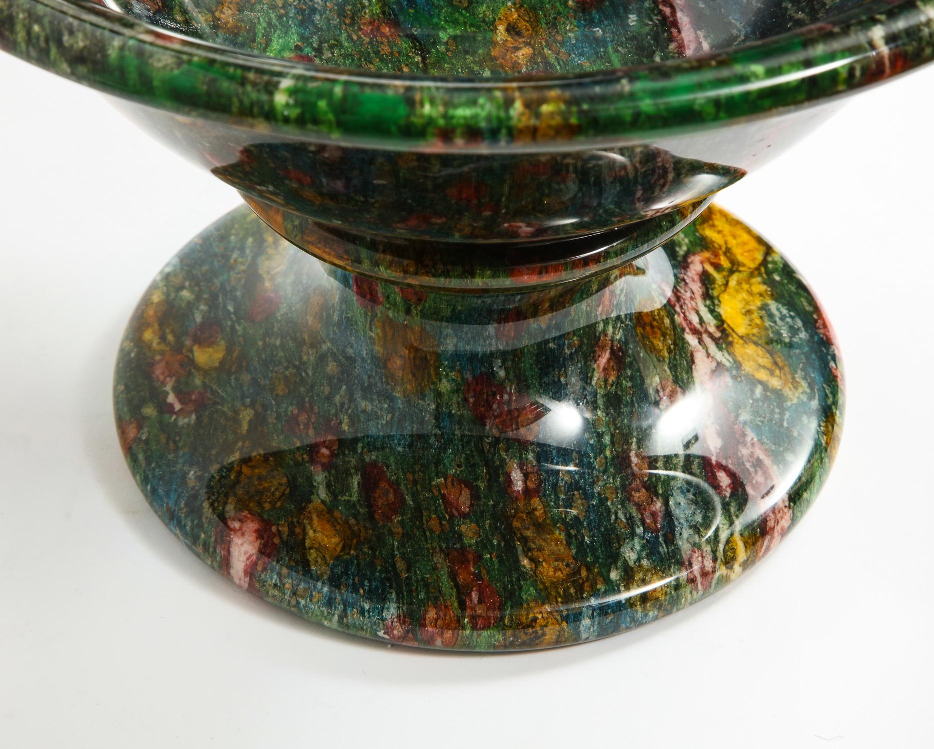 Rare and Large Decorative Green Jasper Bowl Centerpiece 8