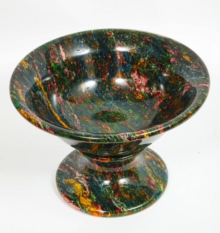 Rare and Large Decorative Green Jasper Bowl Centerpiece