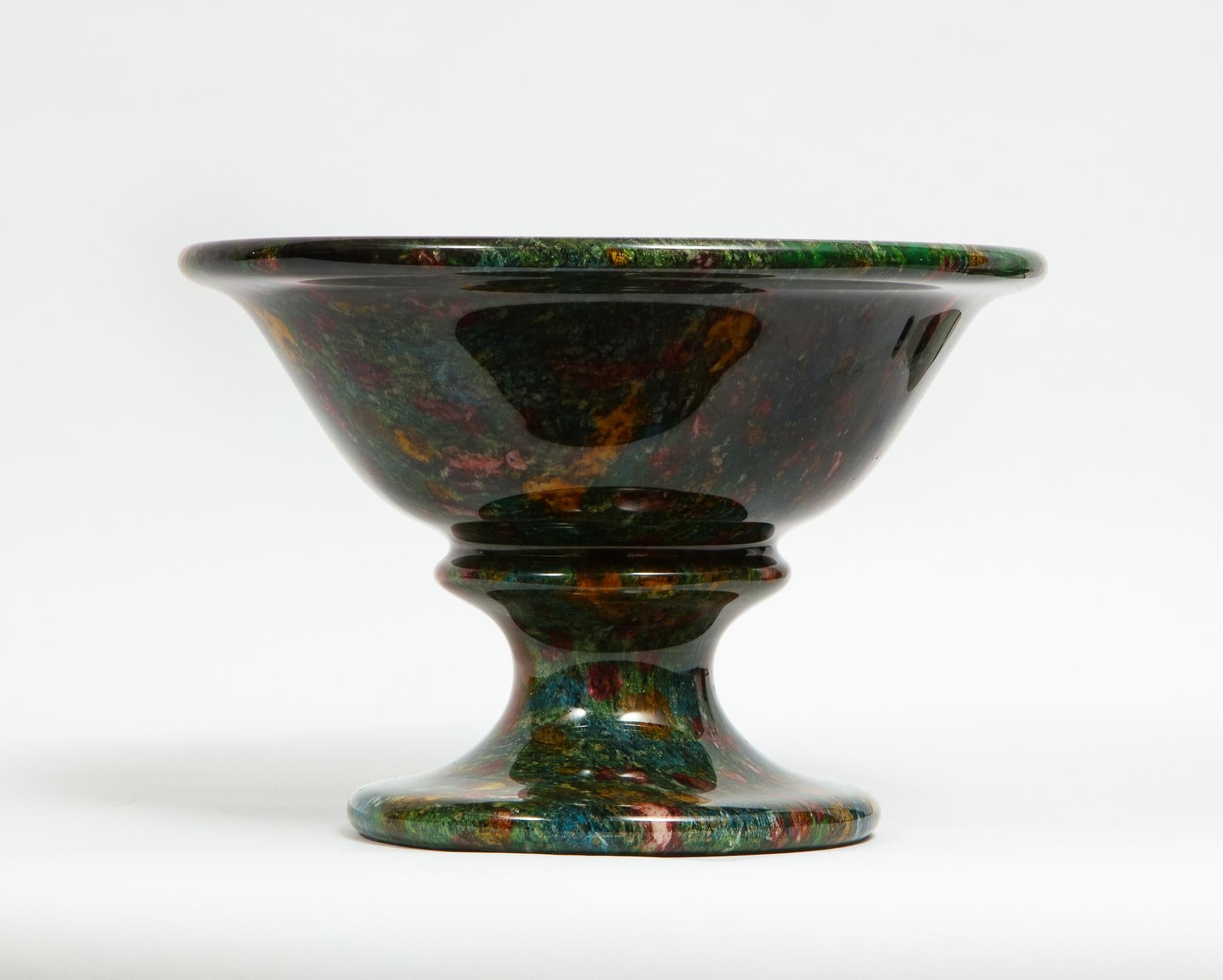 Indonesian Rare and Large Decorative Green Jasper Bowl Centerpiece