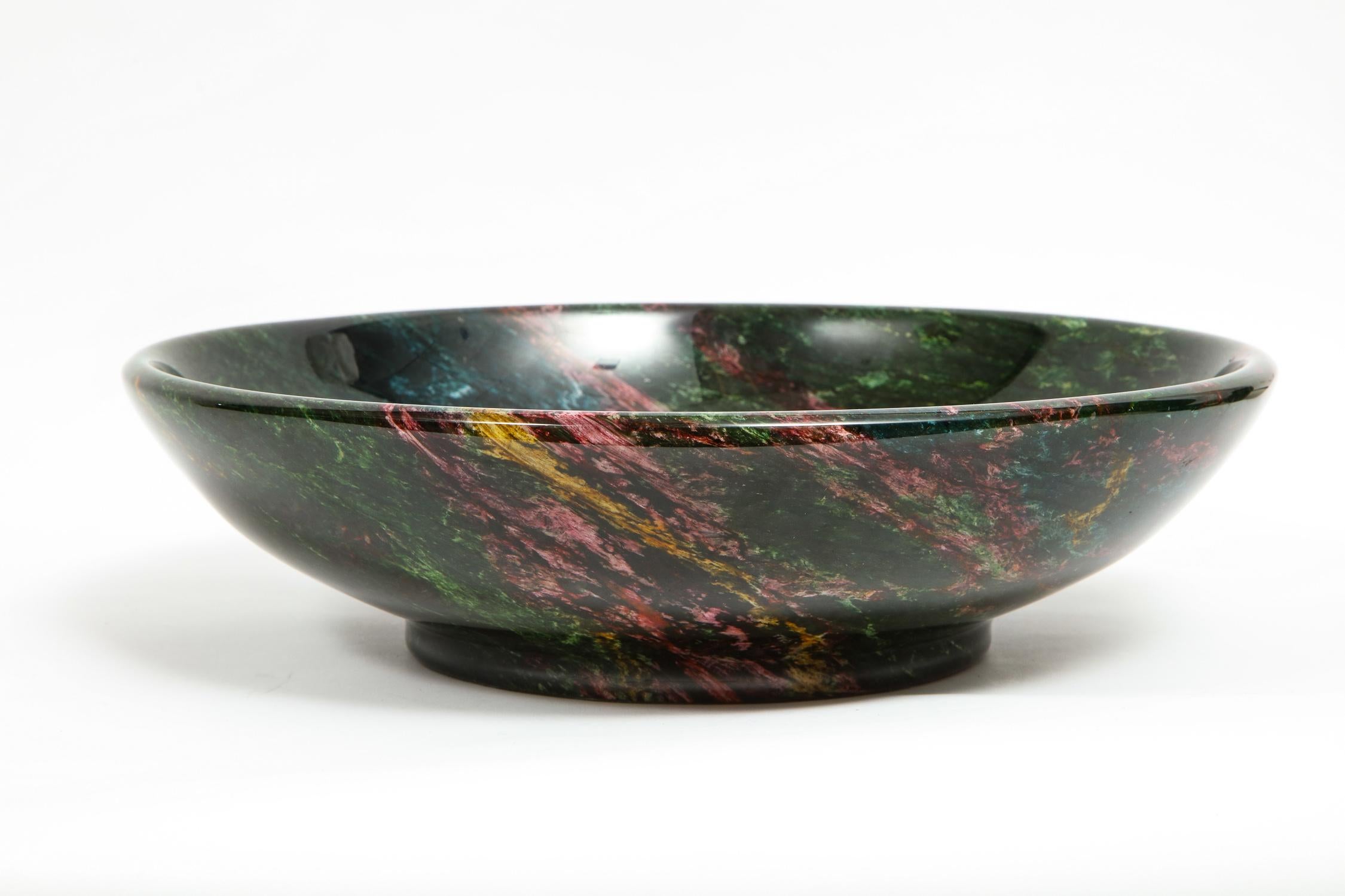 Rare and Large Decorative Green Jasper Bowl Centrepiece 1
