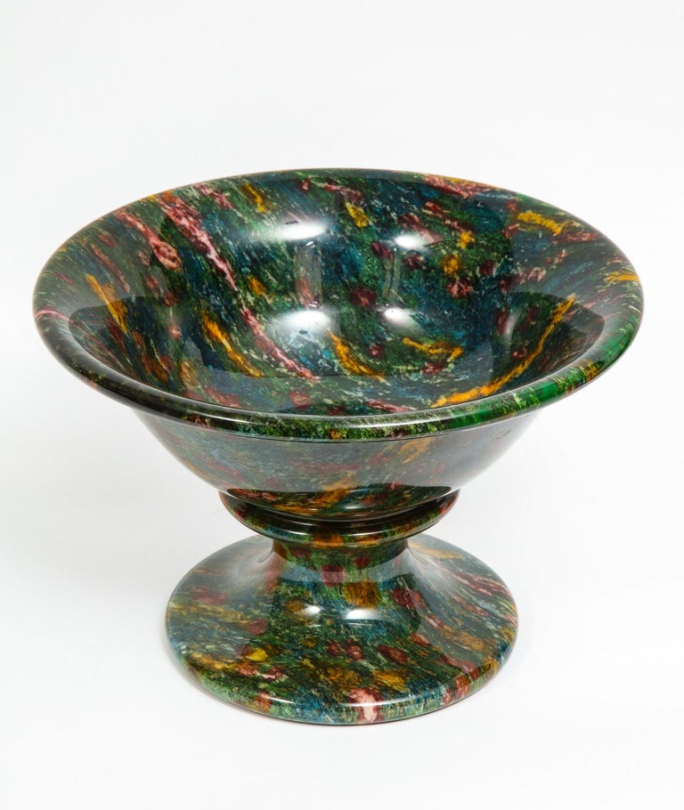 Rare and Large Decorative Green Jasper Bowl Centerpiece