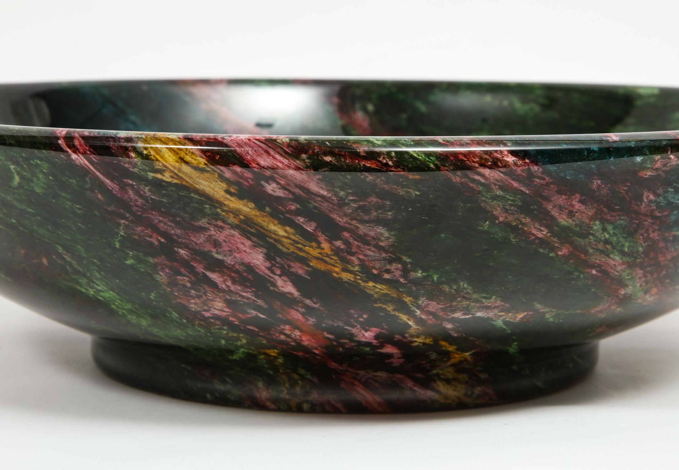 Rare and Large Decorative Green Jasper Bowl Centrepiece 3
