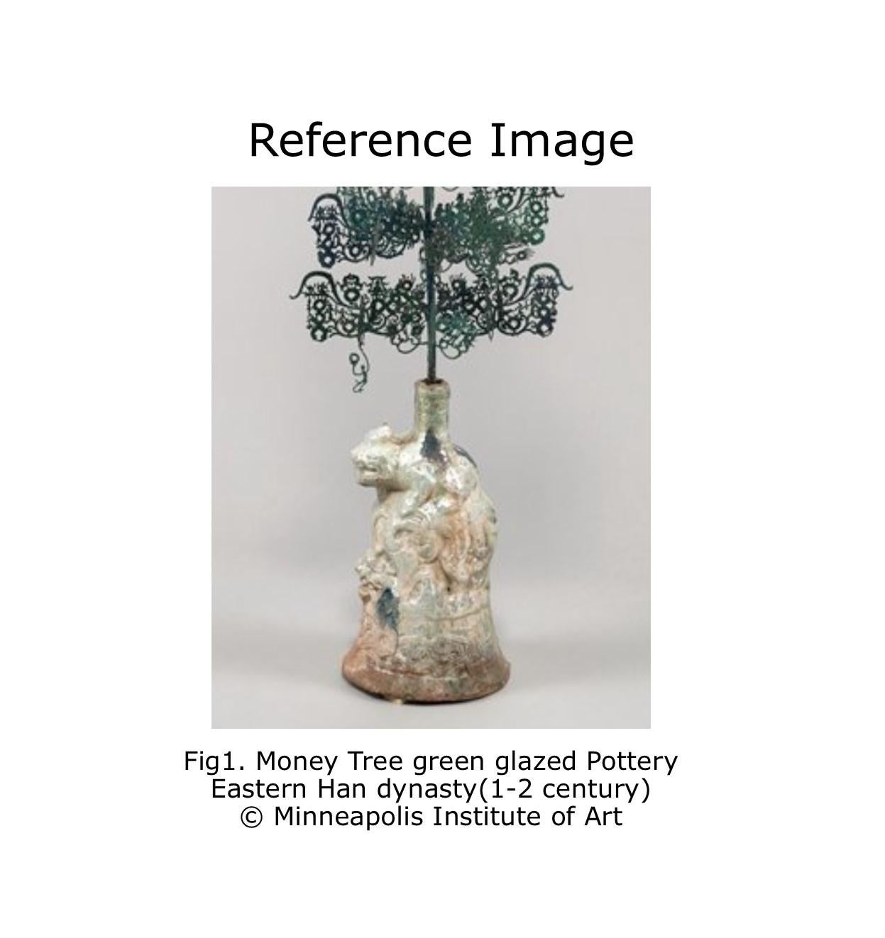 Green-Glazed Pottery ‘Money Tree’ Base, Han Dynasty For Sale 2