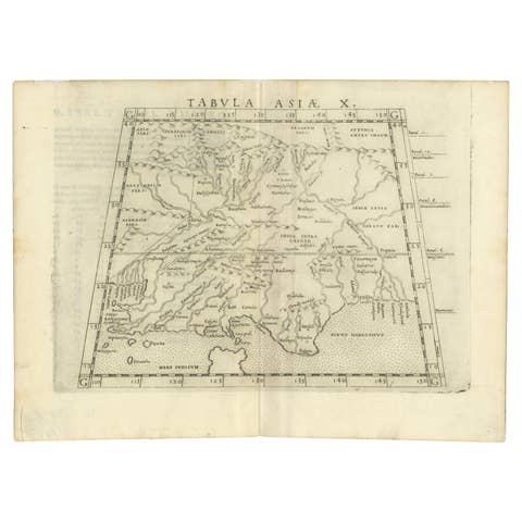 A Rare and Old Trapezoidal Projection of the Ganges and Himalaya Range in India