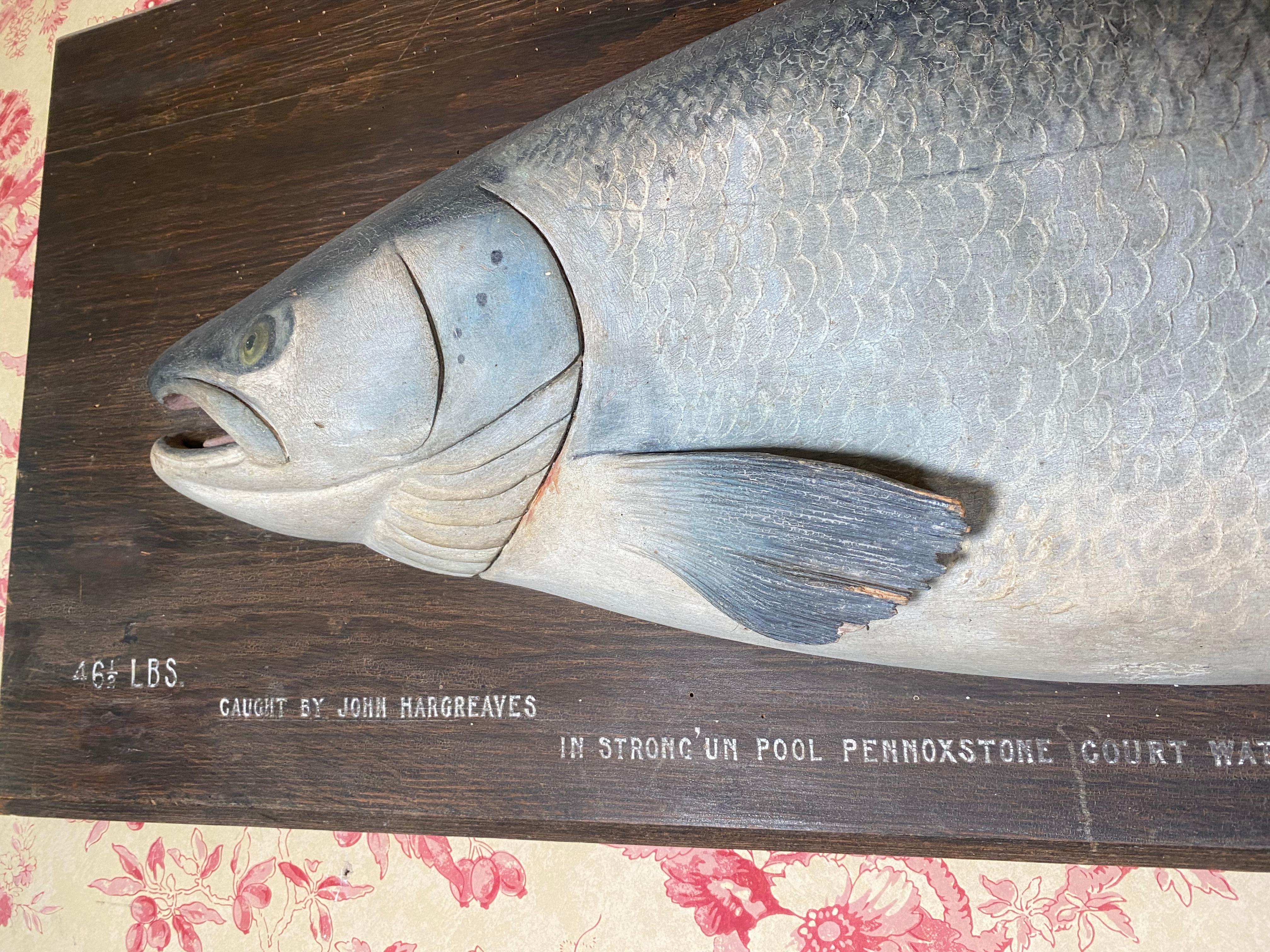 Edwardian Rare and Outstanding Carved 46lb Atlantic Salmon by John Tully Fochaber Studio