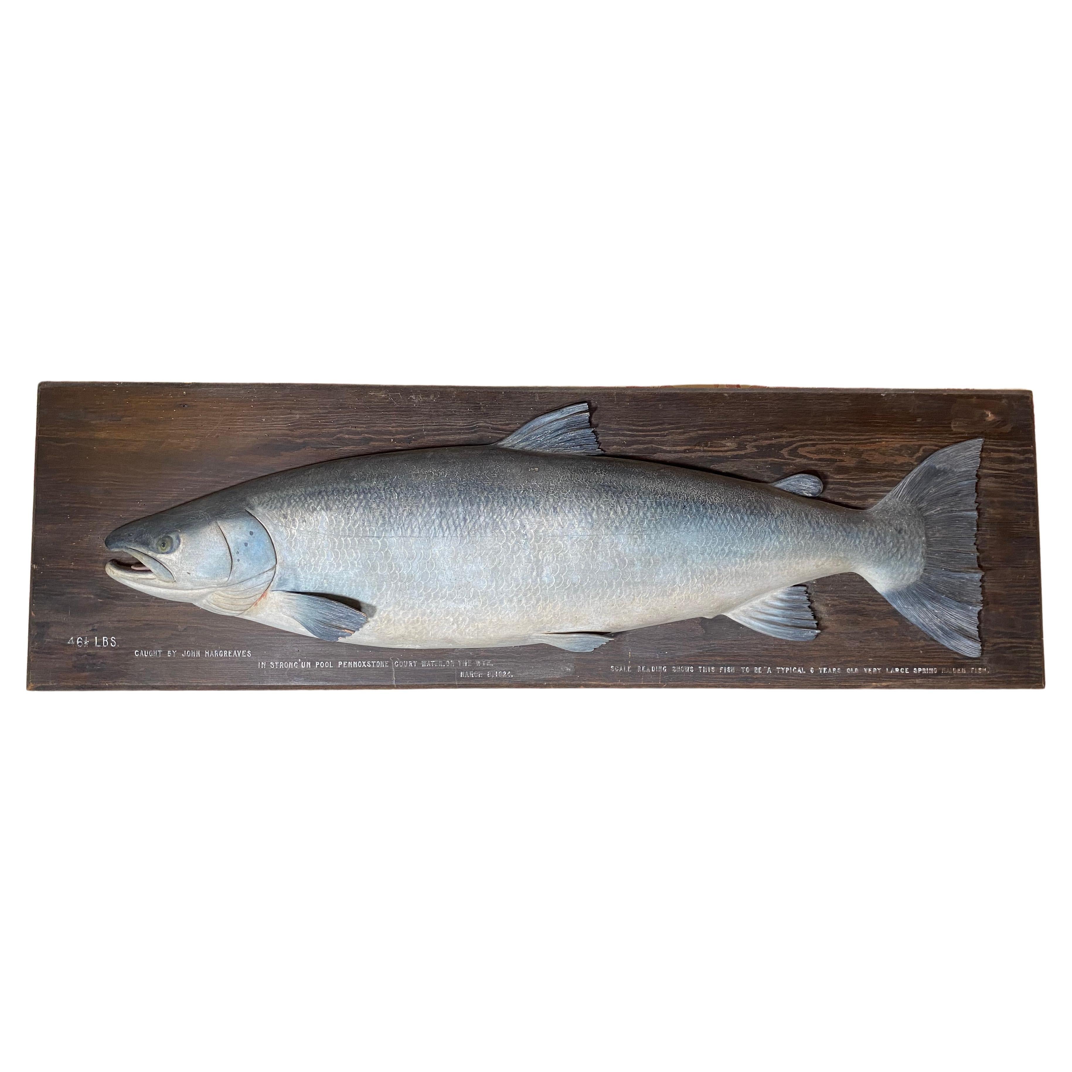 Rare and Outstanding Carved 46lb Atlantic Salmon by John Tully Fochaber Studio