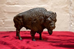 A Rare And Remarkable Bronze American Bison, Circa 1885 By Franz Bergmann