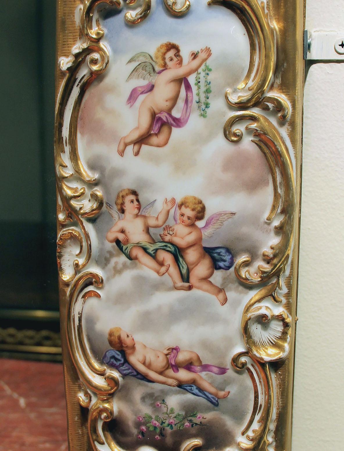 Rare and Special Palatial Pair of Late 19th Century Sèvres Porcelain Mirrors In Good Condition In New York, NY