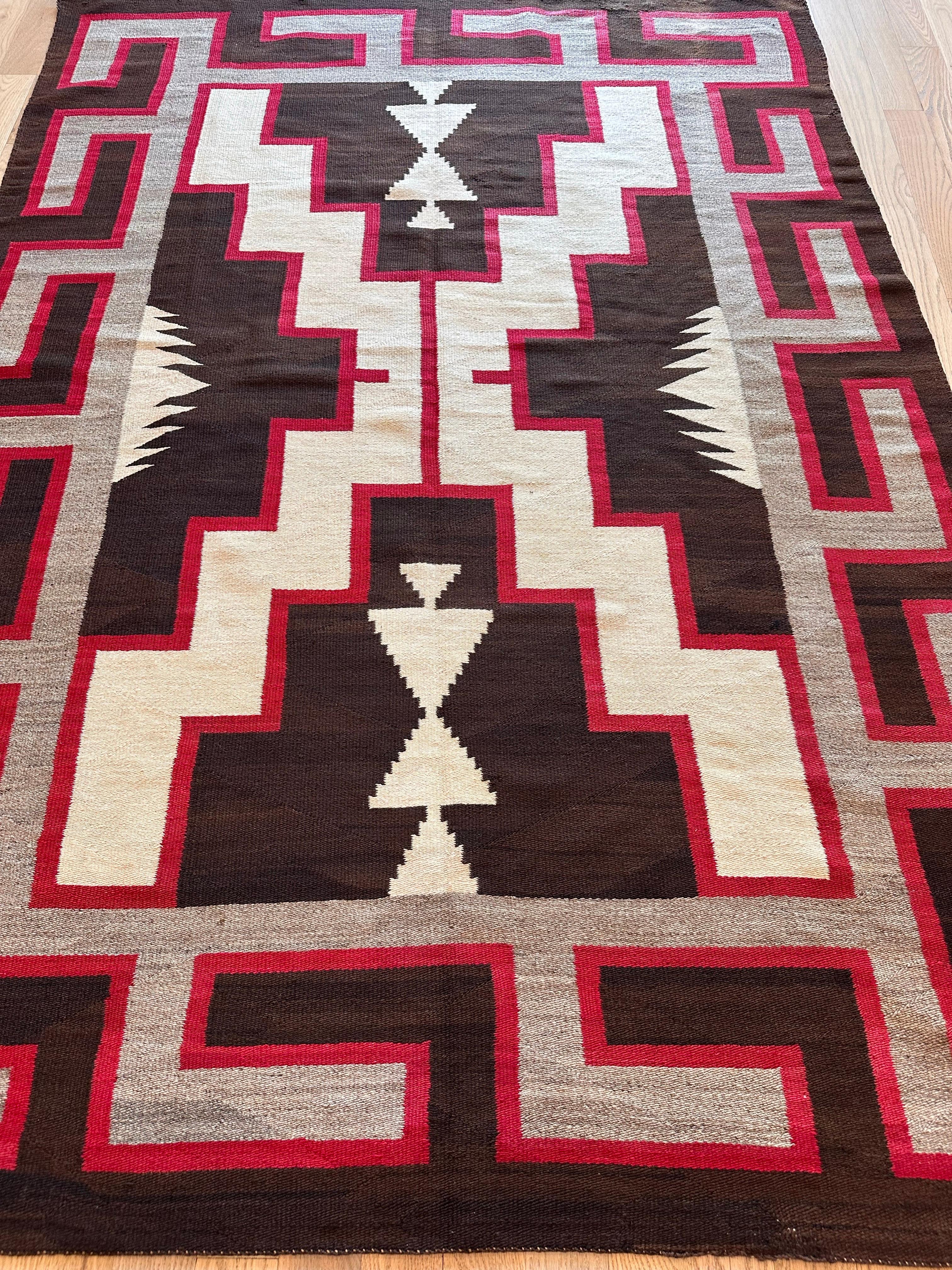 Un raro e sorprendente tappeto Navajo dell'inizio del XX secolo, in stile cristallo. in vendita 4