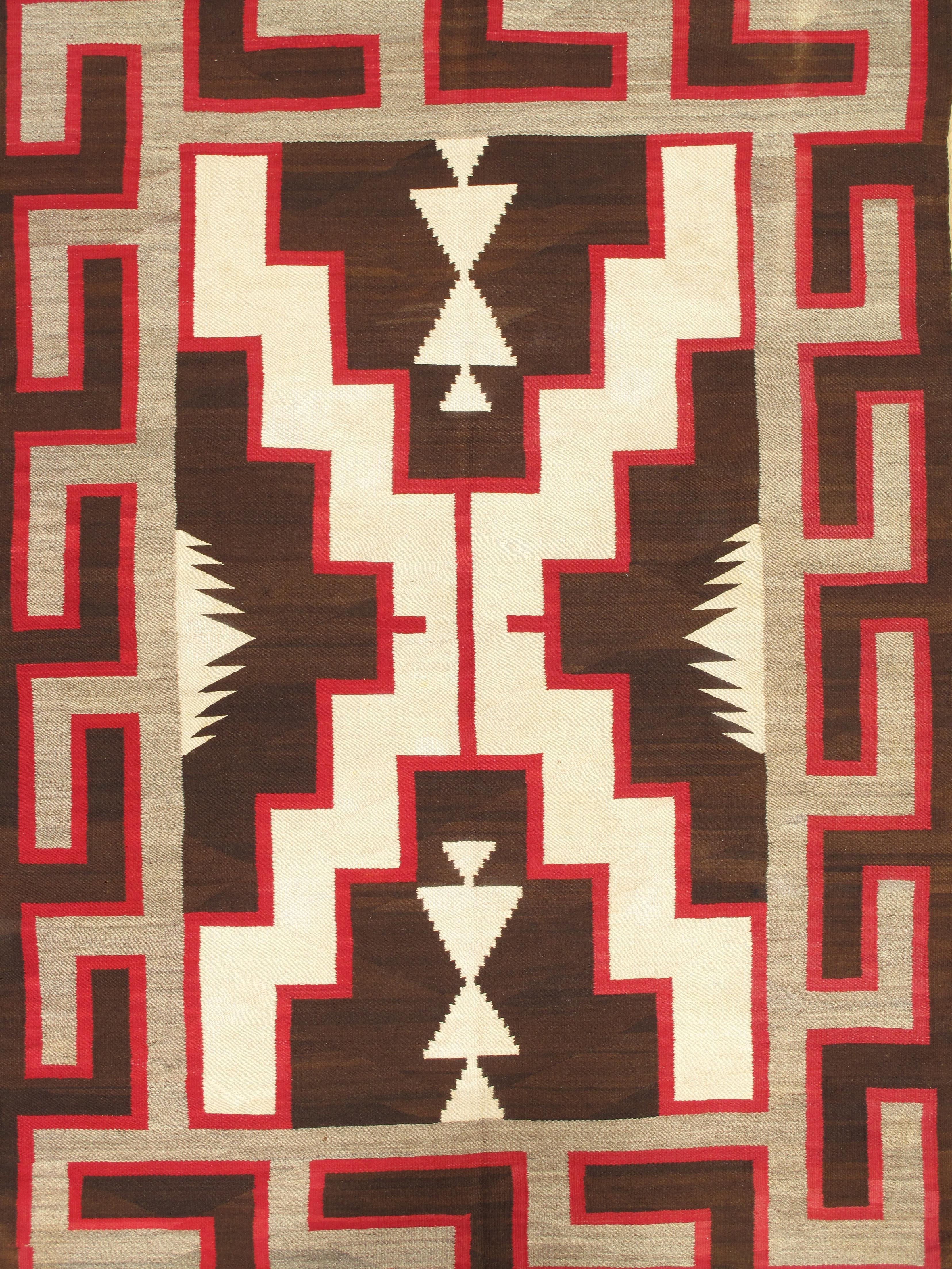 Tessuto a mano Un raro e sorprendente tappeto Navajo dell'inizio del XX secolo, in stile cristallo. in vendita
