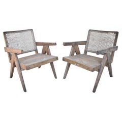 Rare and Stunning Pair of Pierre Jeanneret  ‘Easy Low’ Armchairs