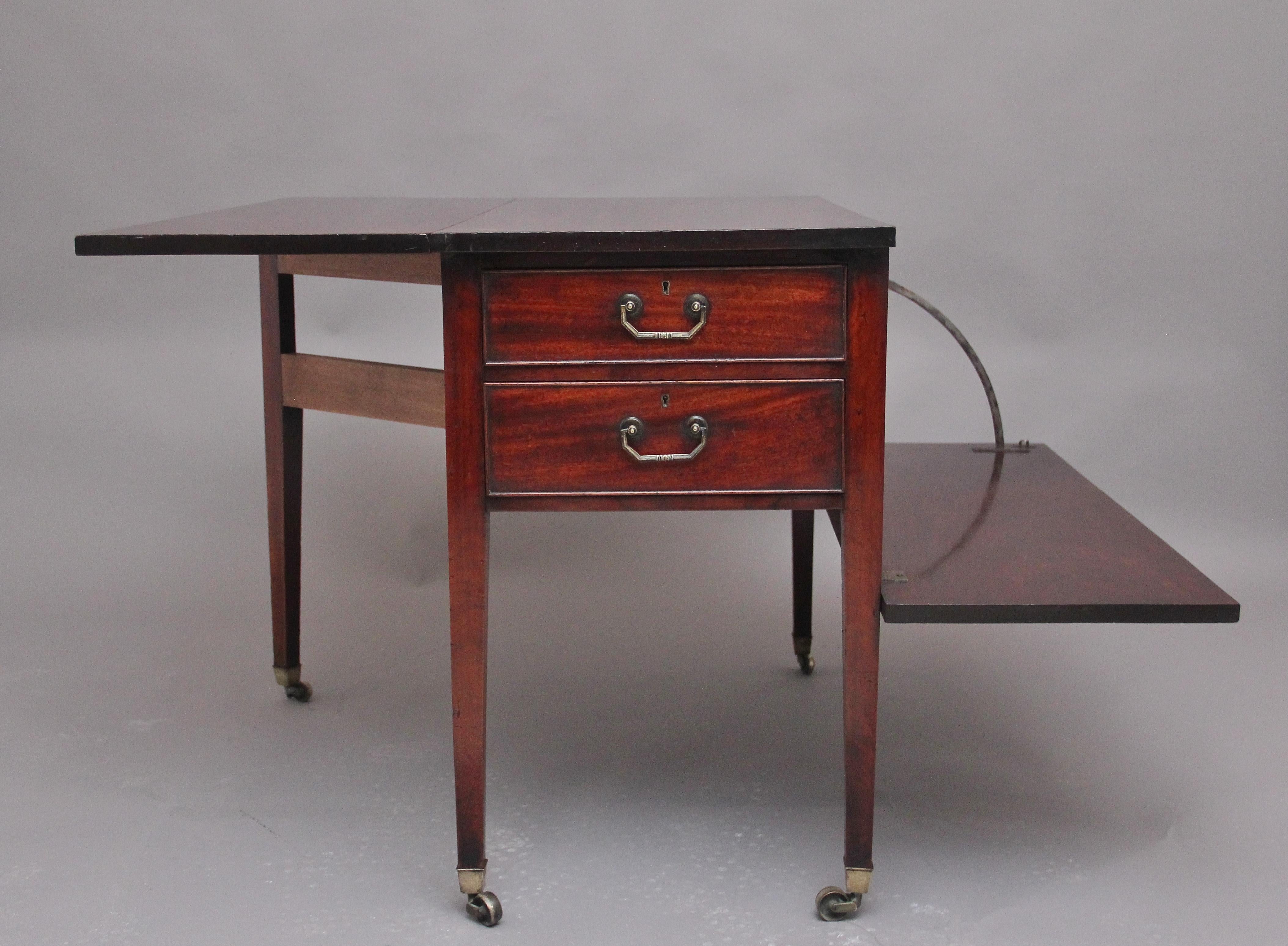 British Rare and Unique 18th Century Mahogany Side Table For Sale