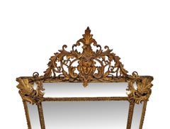 A Rare and Unusual 19th Century Cast Brass Margin Mirror