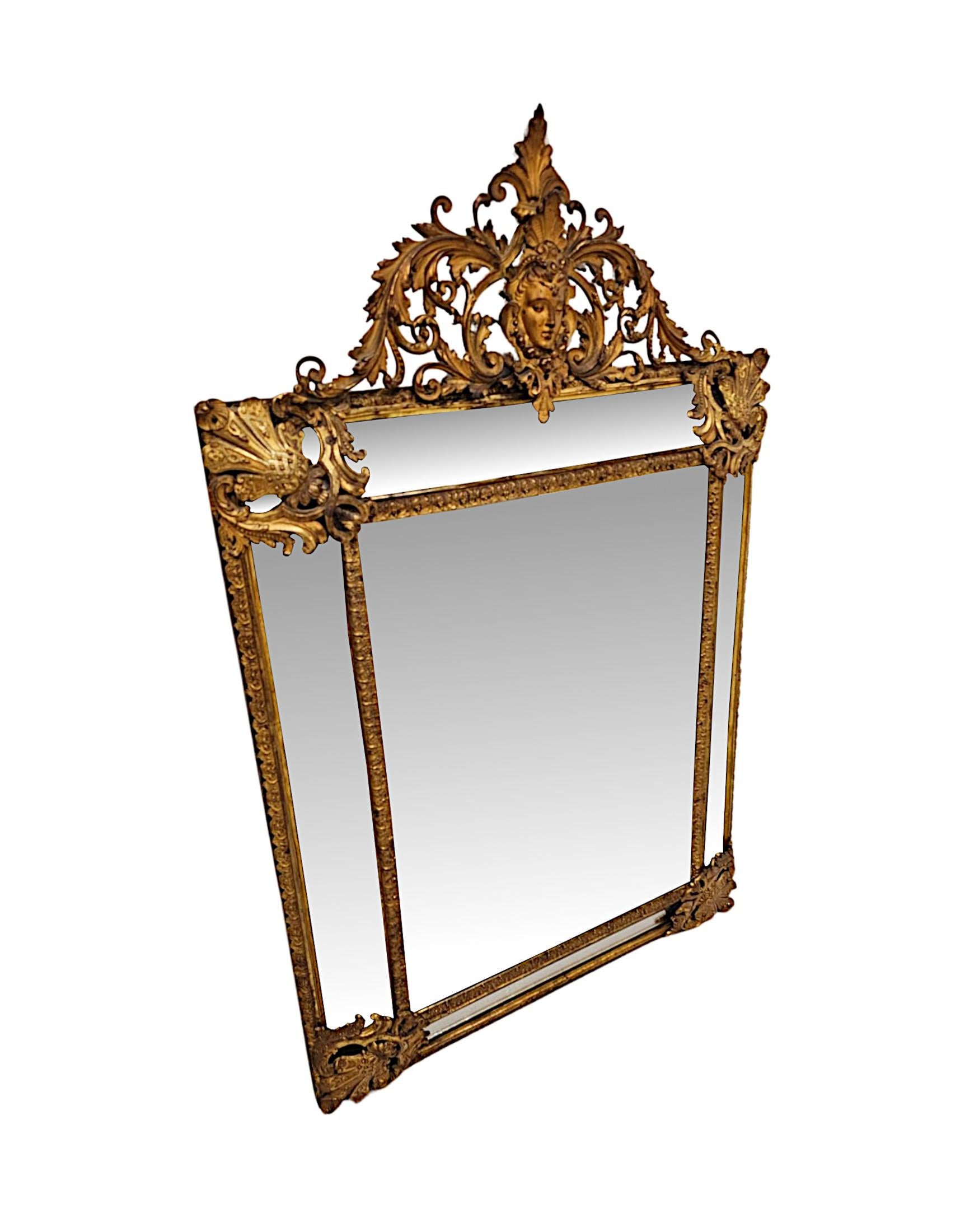 English A Rare and Unusual 19th Century Cast Brass Margin Mirror For Sale