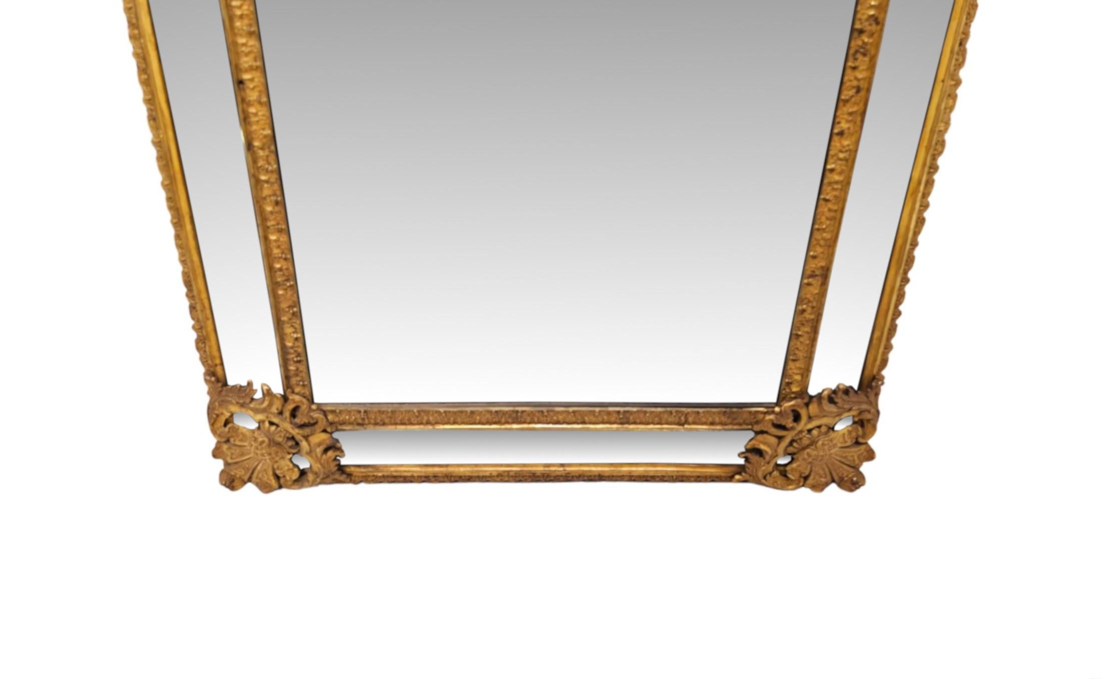 A Rare and Unusual 19th Century Cast Brass Margin Mirror In Good Condition For Sale In Dublin, IE