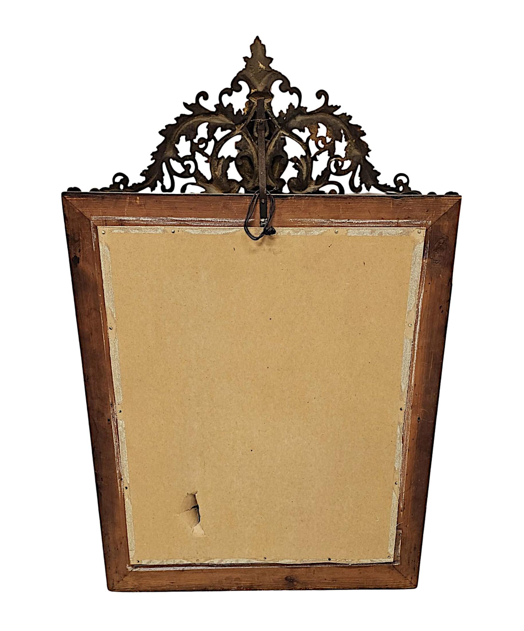 A Rare and Unusual 19th Century Cast Brass Margin Mirror For Sale 1