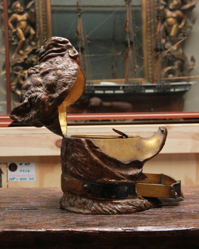 bulldog tobacco jar A rare and unusual Austrian Bronze Tobacco Jar modelled as a Bulldog Circa  1870 For Sale at 1stDibs