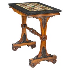 Rare and Unusual Order of the Garter Black Marble Table