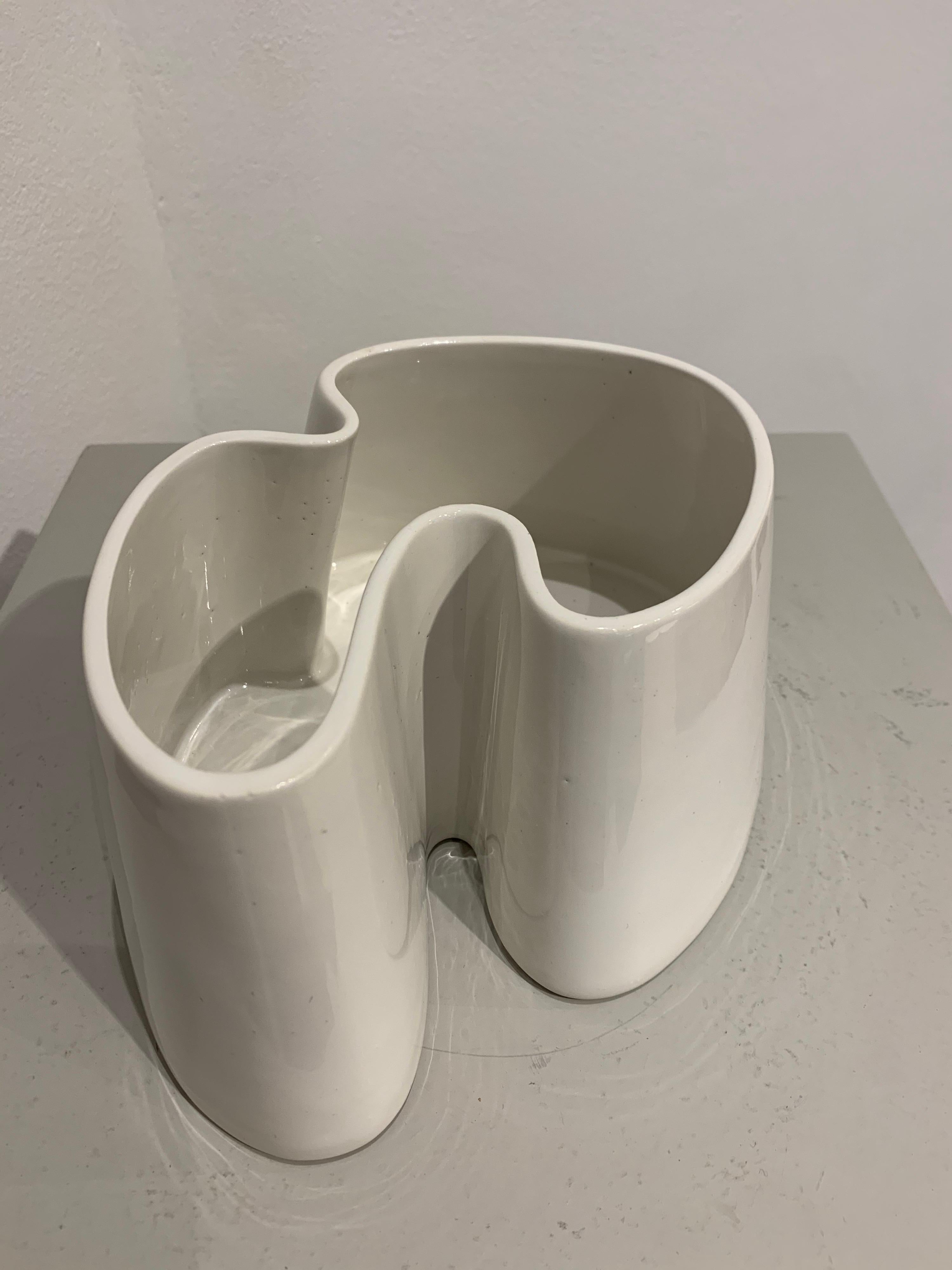 Italian Rare Angelo Mangiarotti Ceramic Freeform Vase, 1960s