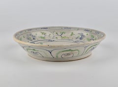Rare Annamese Stoneware with underglaze Blue and Painted Green, 15-16th Century