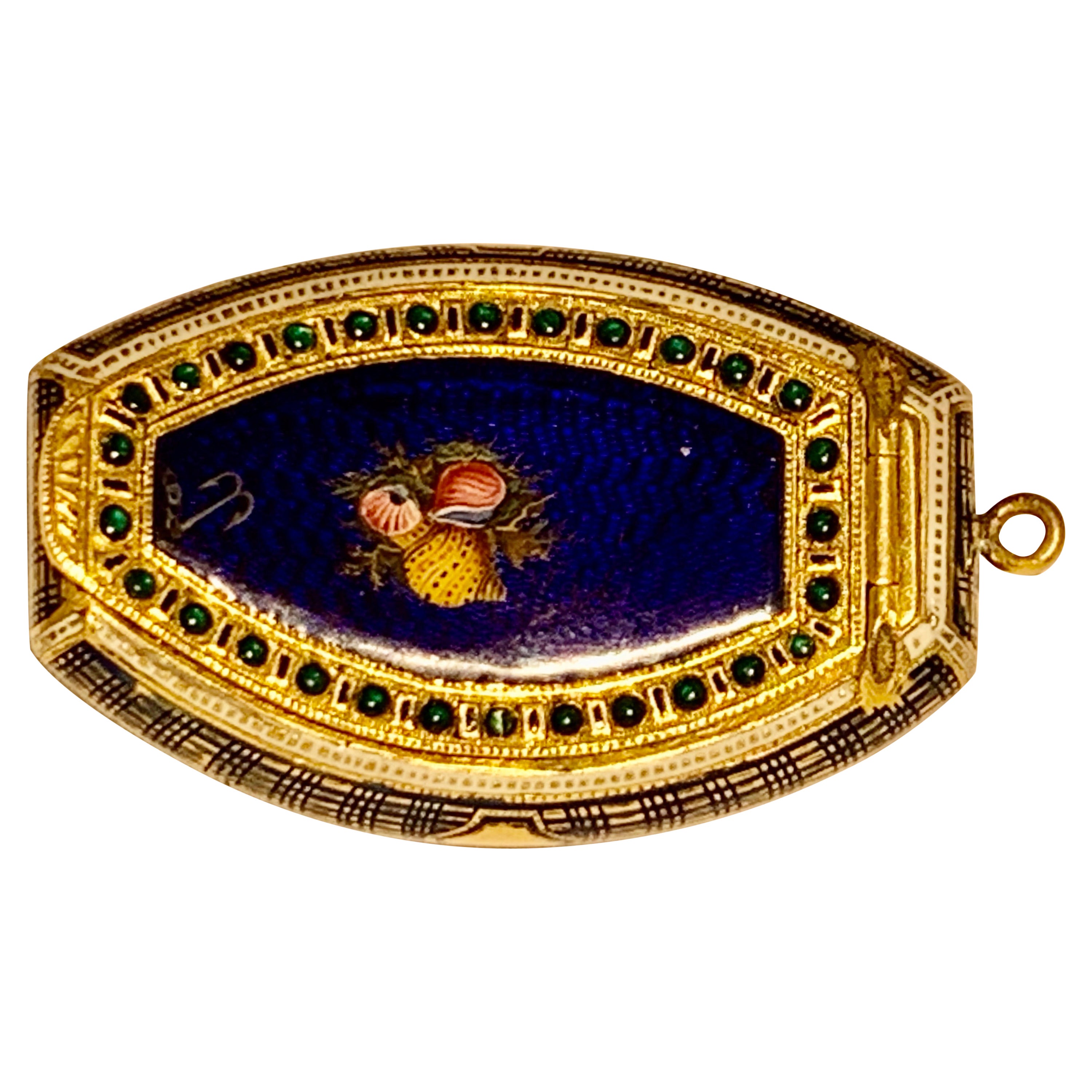 Seltene antike Schweizer Gold & Emaille Juwelen-Vinaigrette-Kasten aus dem späten 18. Jahrhundert im Angebot 7