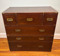 A rare Army & Navy C.S.L Mahogany Campaign Chest with secretaire, circa 1880