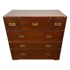 A rare Army & Navy C.S.L Mahogany Campaign Chest with secretaire, circa 1880