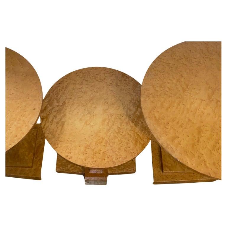 A Rare Art Deco Blonde Birds Eye Maple J Nest of Tables by Epstein Circa 1930 For Sale 10