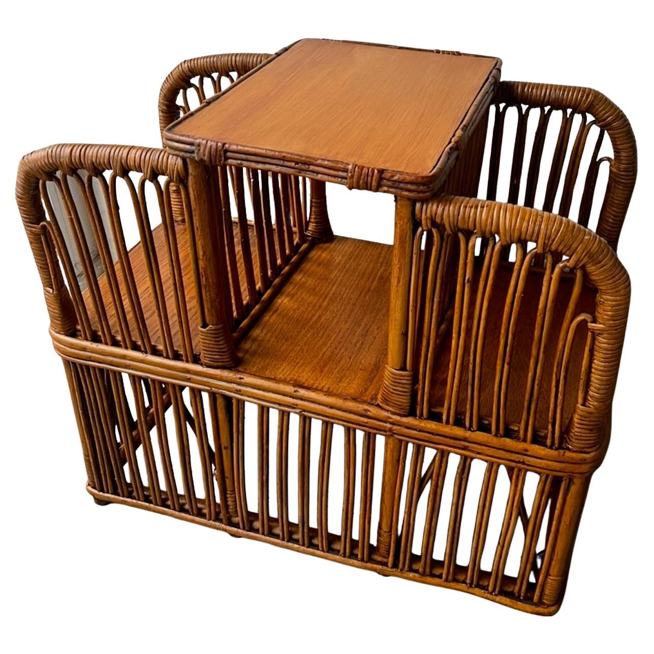A Rare Art Deco  Rattan Lamp - Library side table