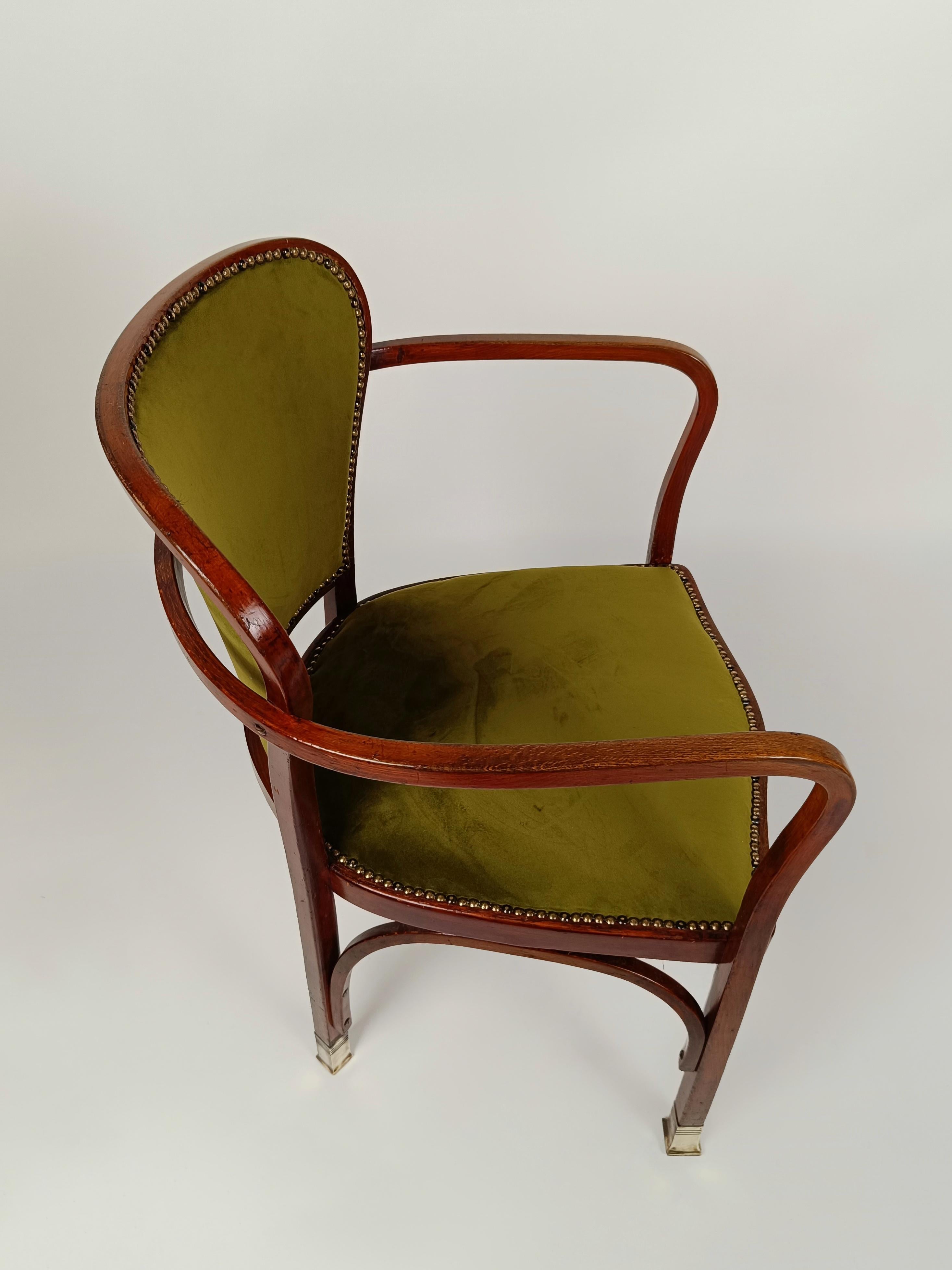 A Rare Art Nouveau Armchair by by Gustav Siegel  for J. & J. Kohn, Model 717 5
