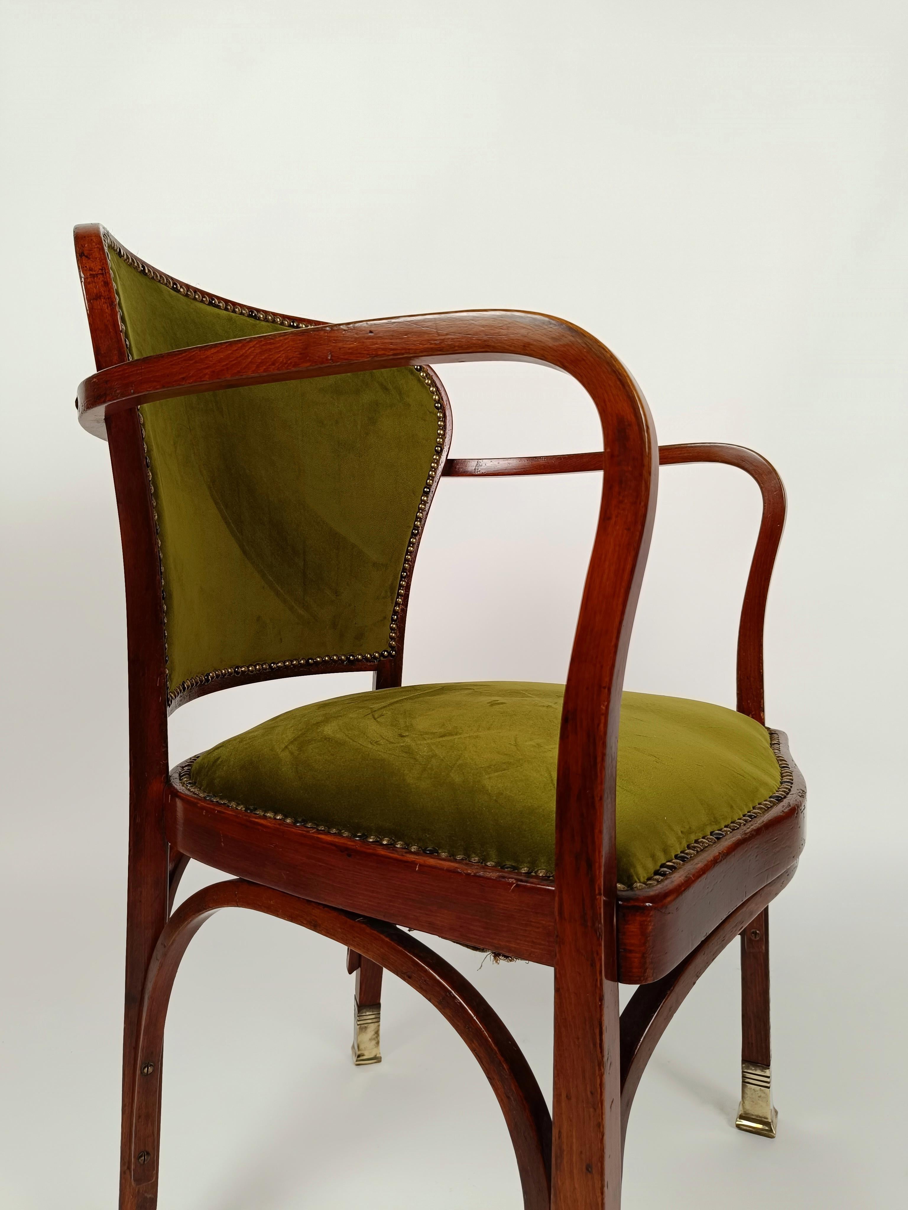 A Rare Art Nouveau Armchair by by Gustav Siegel for J. and J. Kohn