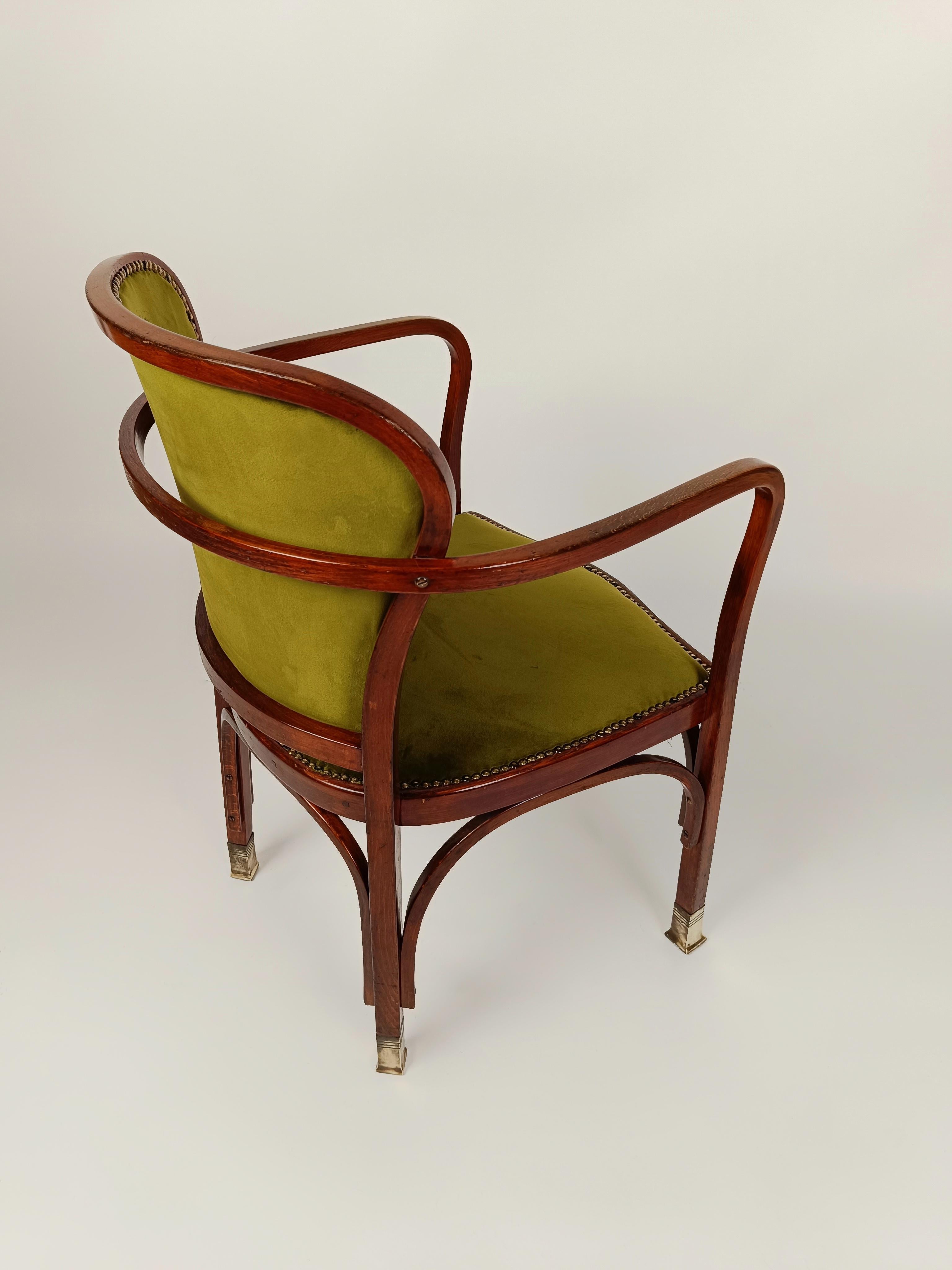 A Rare Art Nouveau Armchair by by Gustav Siegel  for J. & J. Kohn, Model 717 9