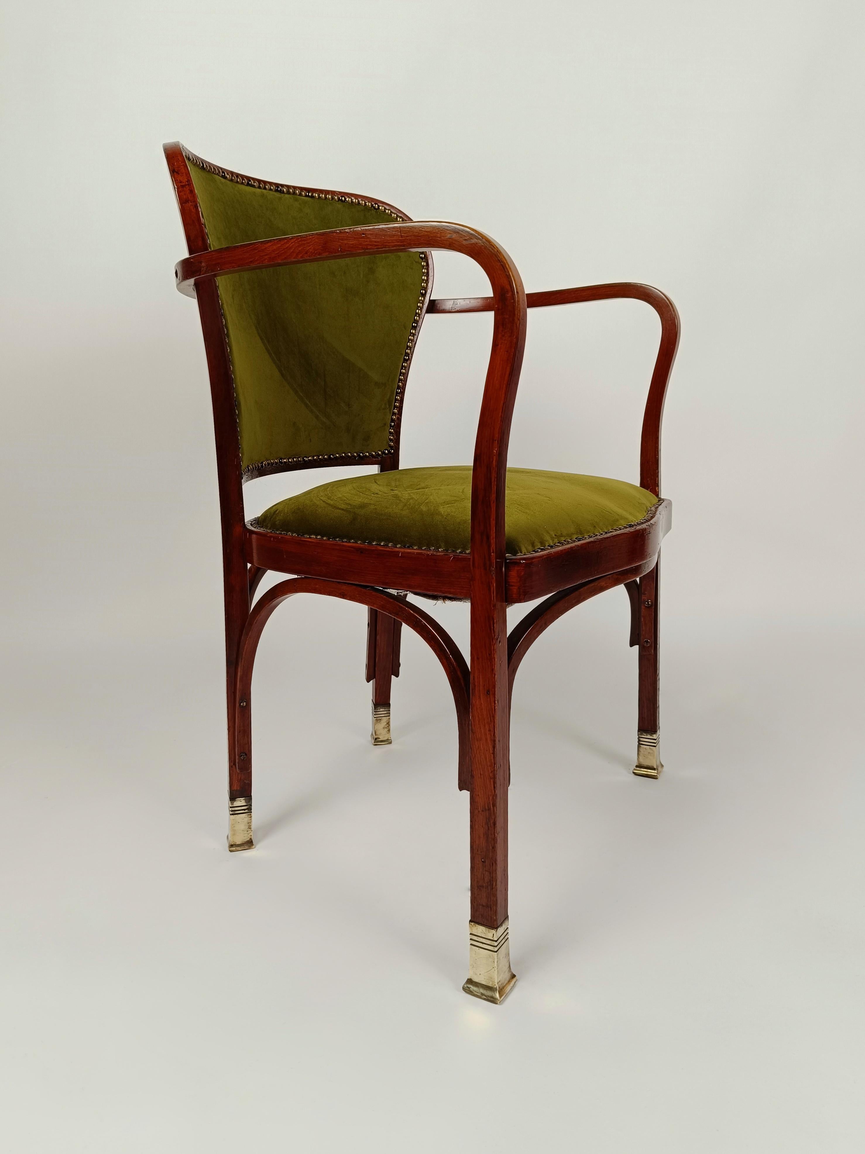 A Rare Art Nouveau Armchair by by Gustav Siegel  for J. & J. Kohn, Model 717 12