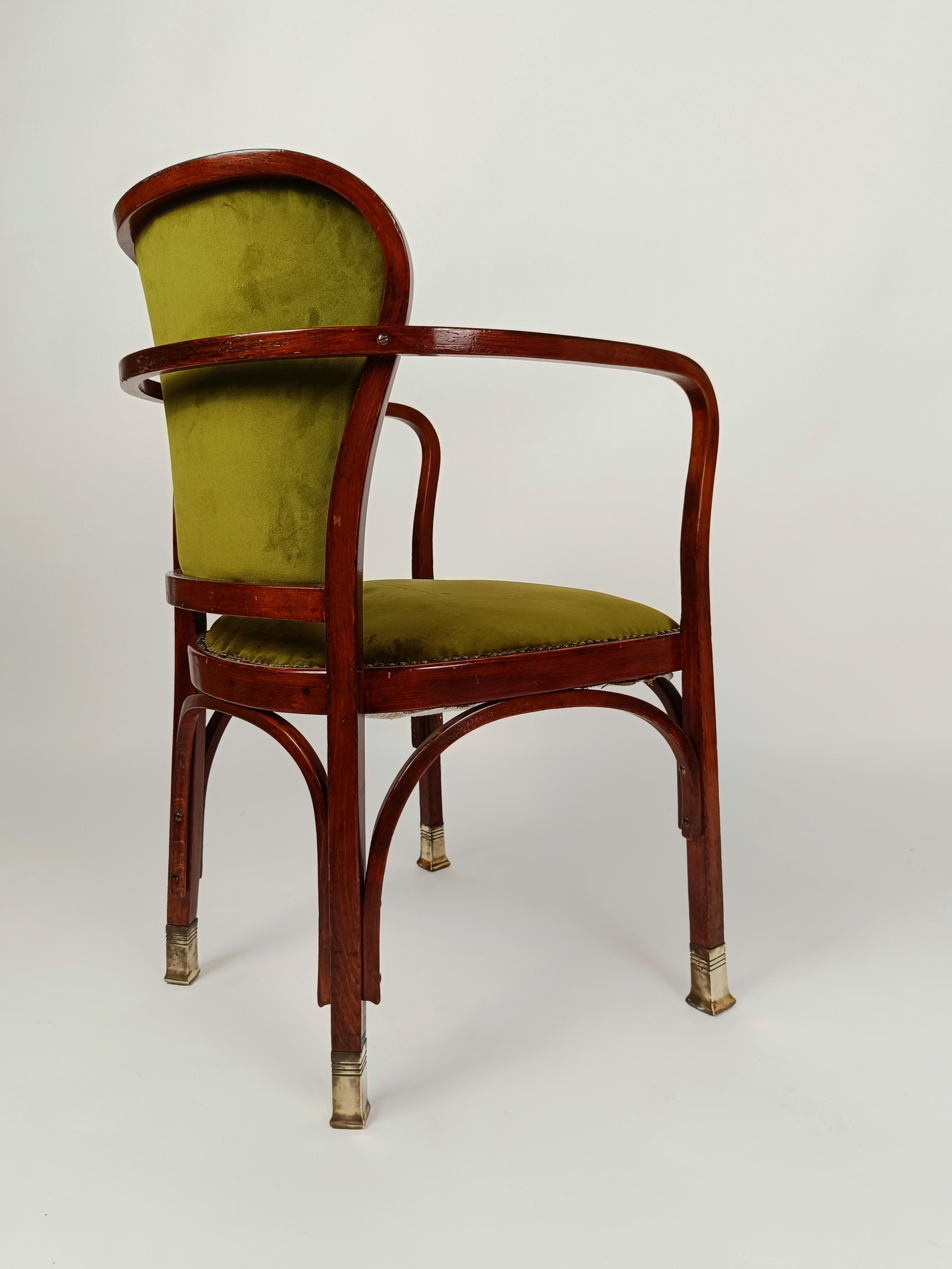 A Rare Art Nouveau Armchair by by Gustav Siegel  for J. & J. Kohn, Model 717 13