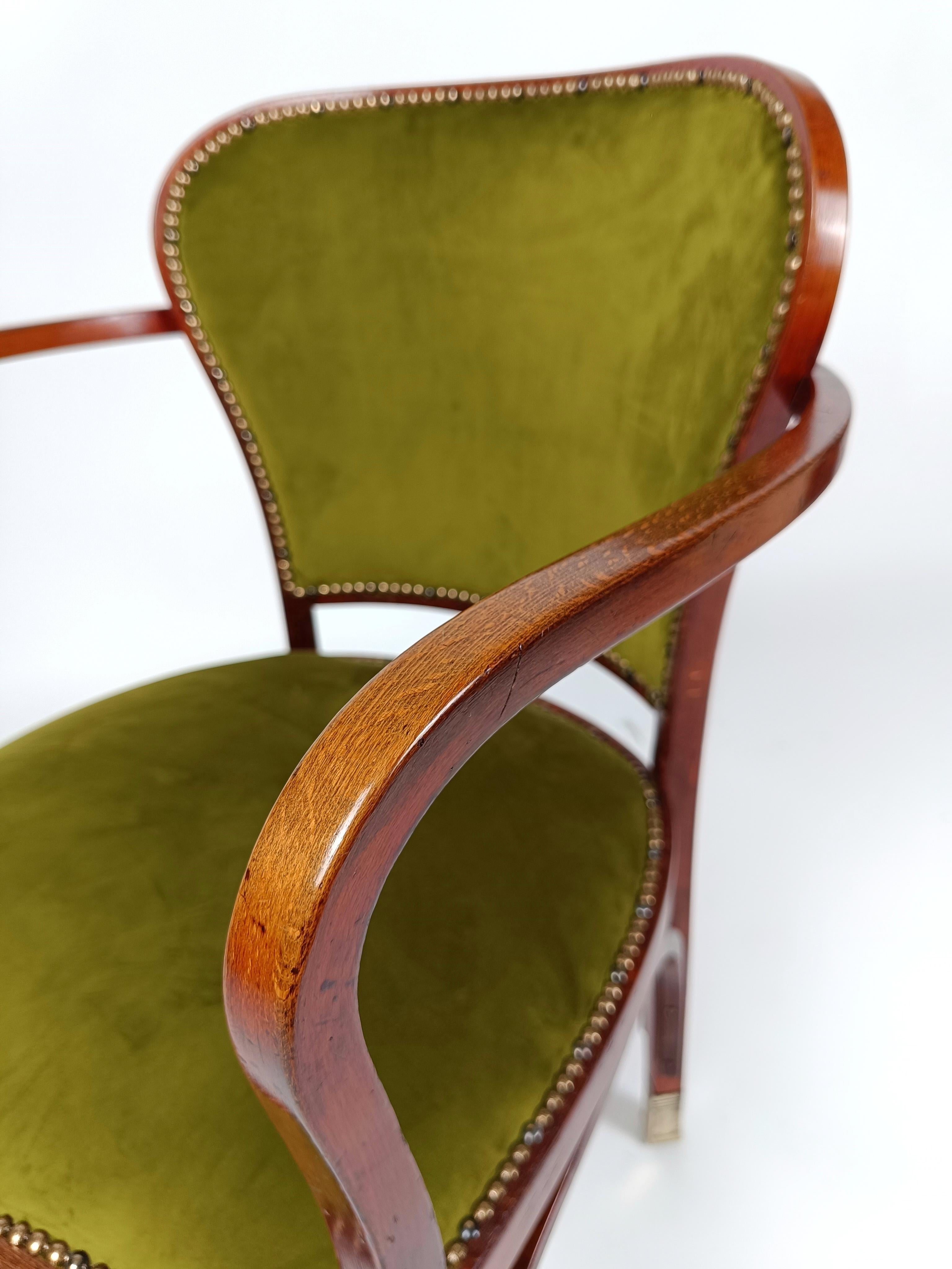 A Rare Art Nouveau Armchair by by Gustav Siegel for J. and J. Kohn