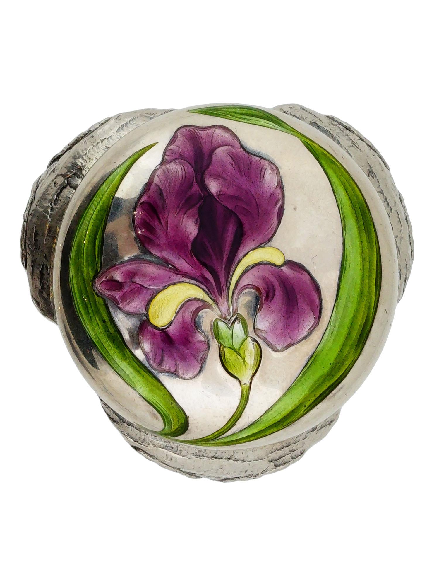 Women's or Men's A Rare Austrian Art Nouveau Silver and Enamel Owl Seal by Georg Adam Scheid For Sale