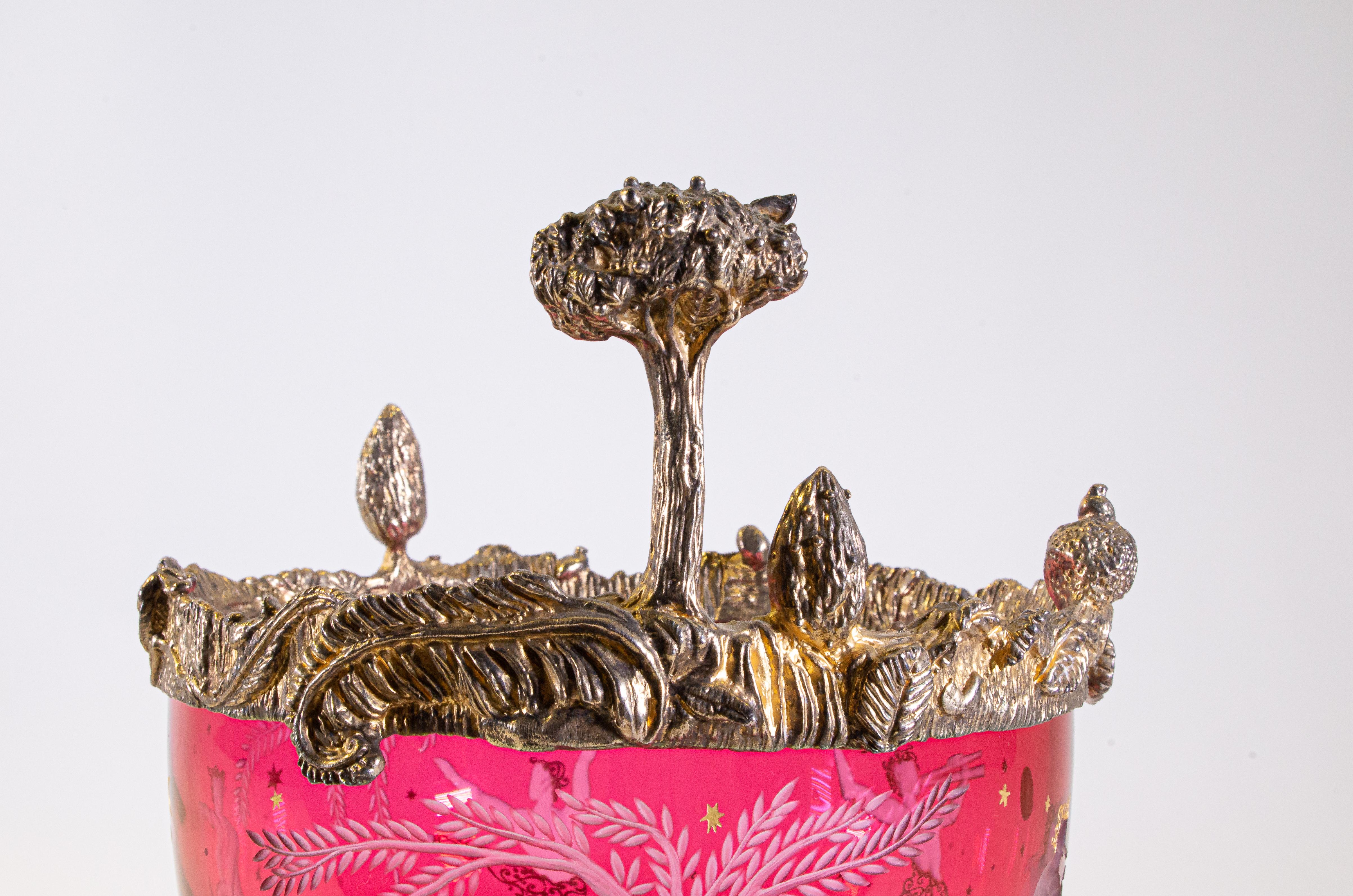 Rare Baccarat & Jean Boggio ''Masquerade'' Crystal and Gilt Bronze Centerpiece For Sale 7