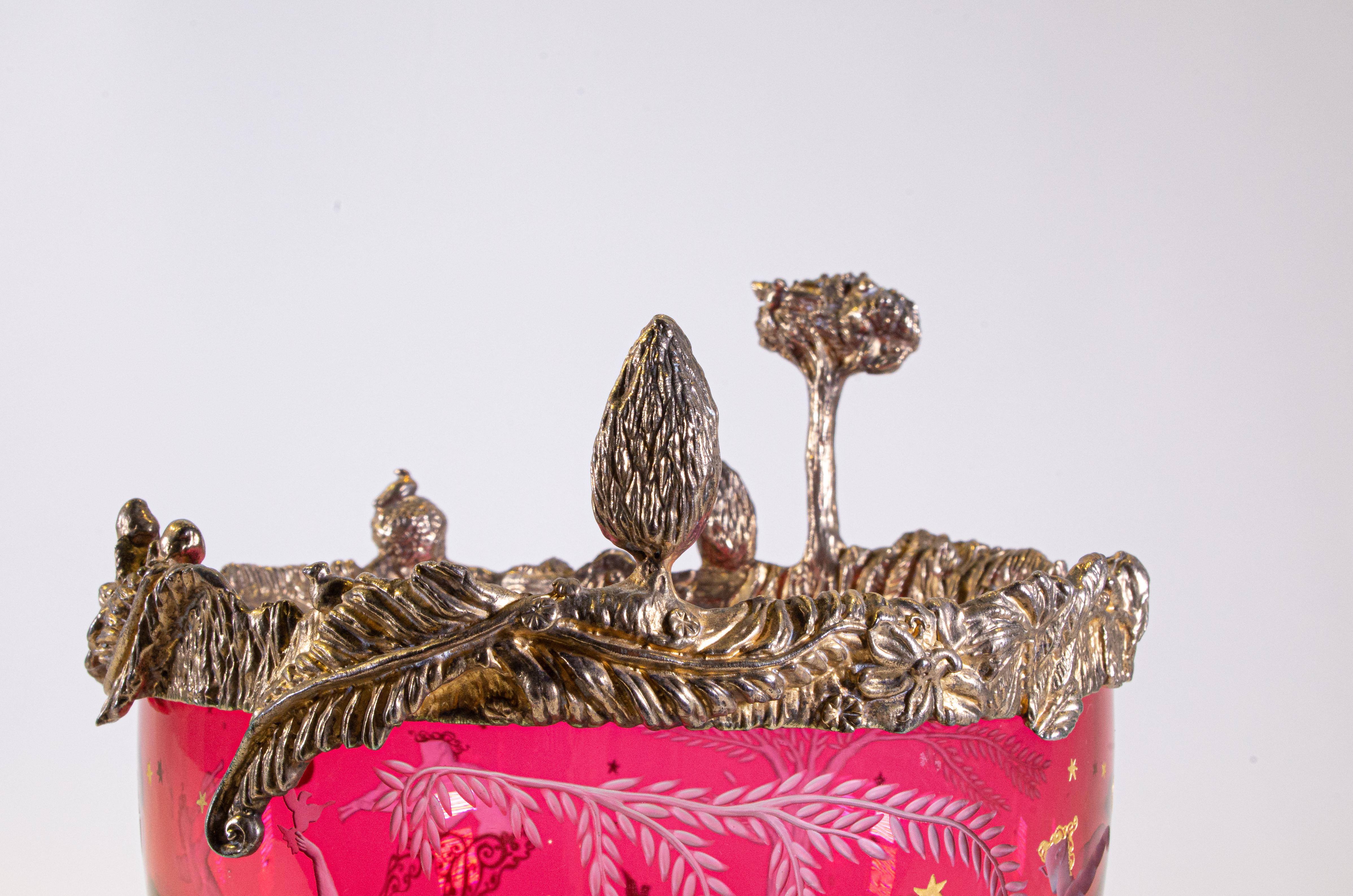 Rare Baccarat & Jean Boggio ''Masquerade'' Crystal and Gilt Bronze Centerpiece For Sale 8