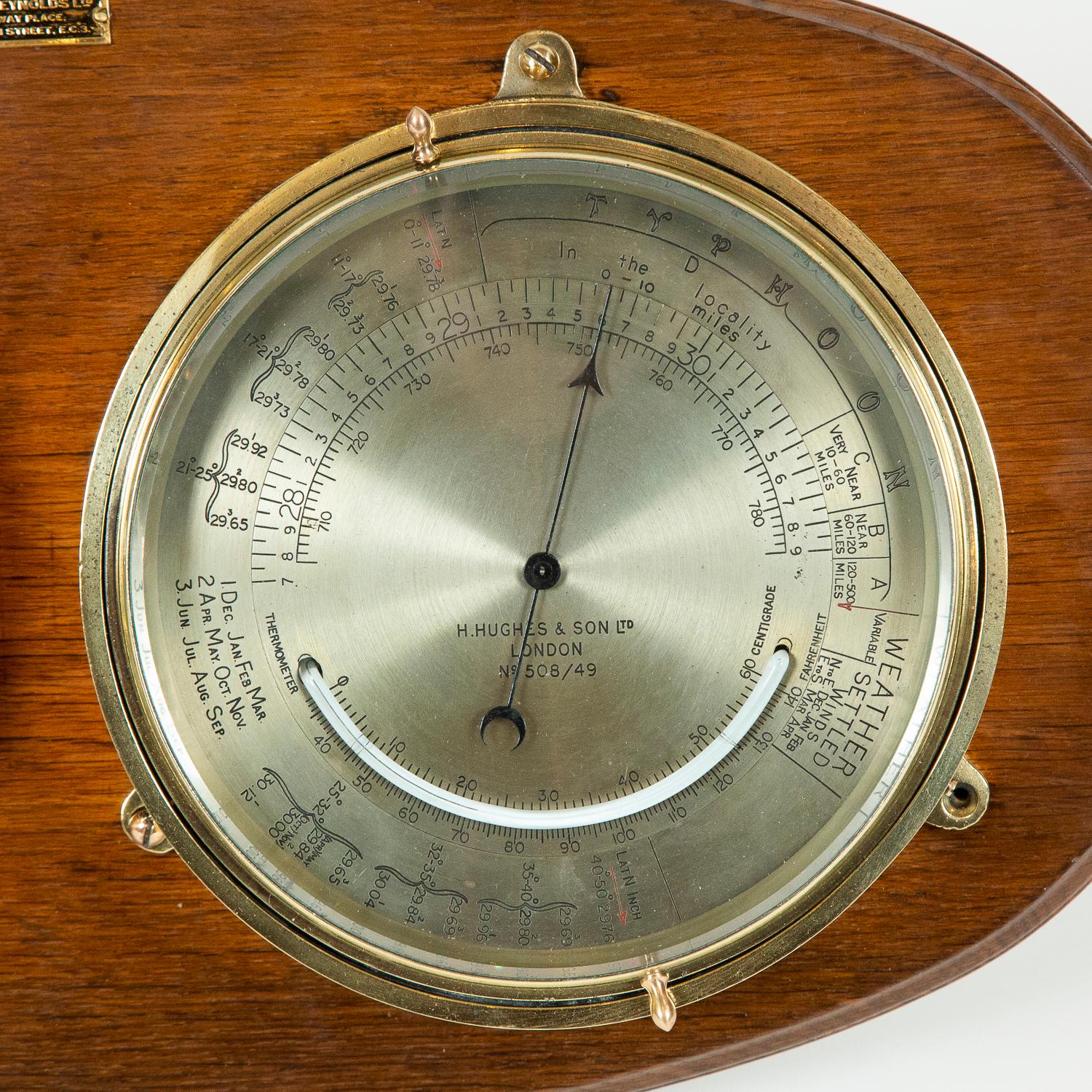 Raro Barociclómetro de Henry Hughes & Son de Londres en Bueno estado para la venta en London, GB