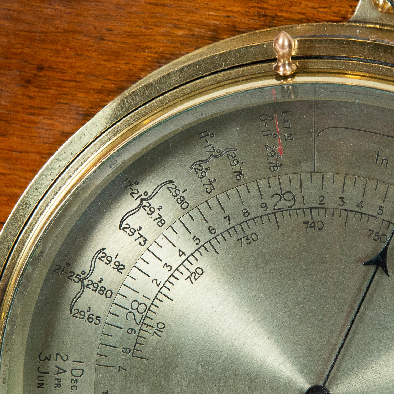 Brass Rare Barocyclonometer by Henry Hughes & Son of London For Sale