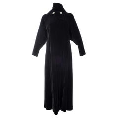 A Rare Black Silk Velvet Evening Coat by Lucien Lelong Circa 1937