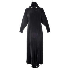 A Rare Black Silk Velvet Evening Coat by Lucien Lelong Circa 1937