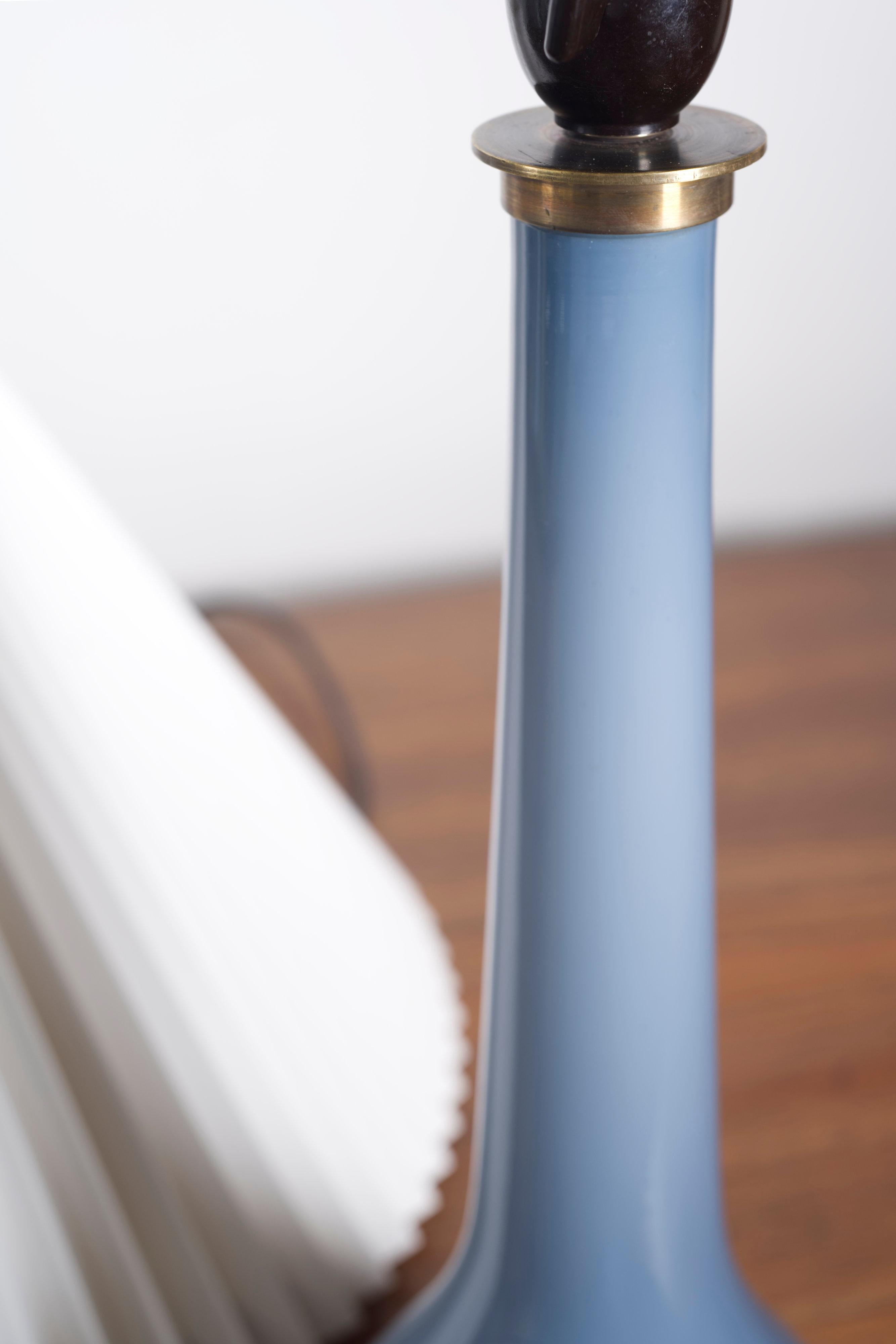 A rare blue Danish midcentury table lamp by Esben Klint for Karstrup Holmegaard For Sale 2
