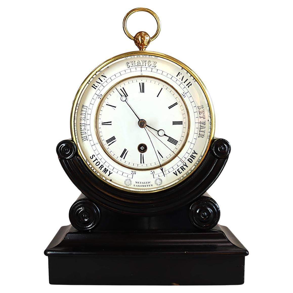 A Rare Bourdon and Richards Clock Barometer