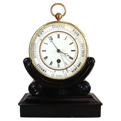 Antique A Rare Bourdon and Richards Clock Barometer